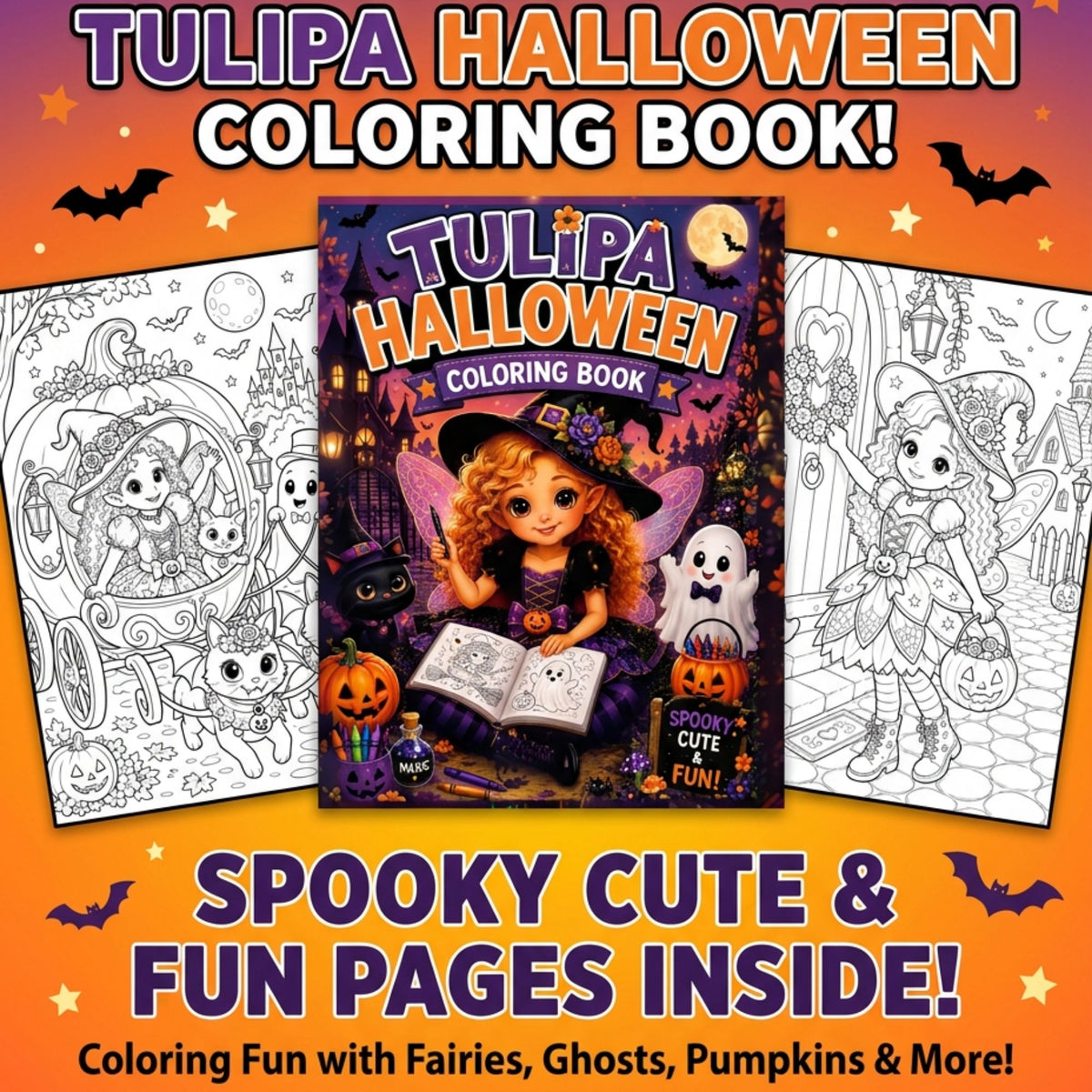 Tulipa's Spooky Cute Halloween Coloring Book Bundle