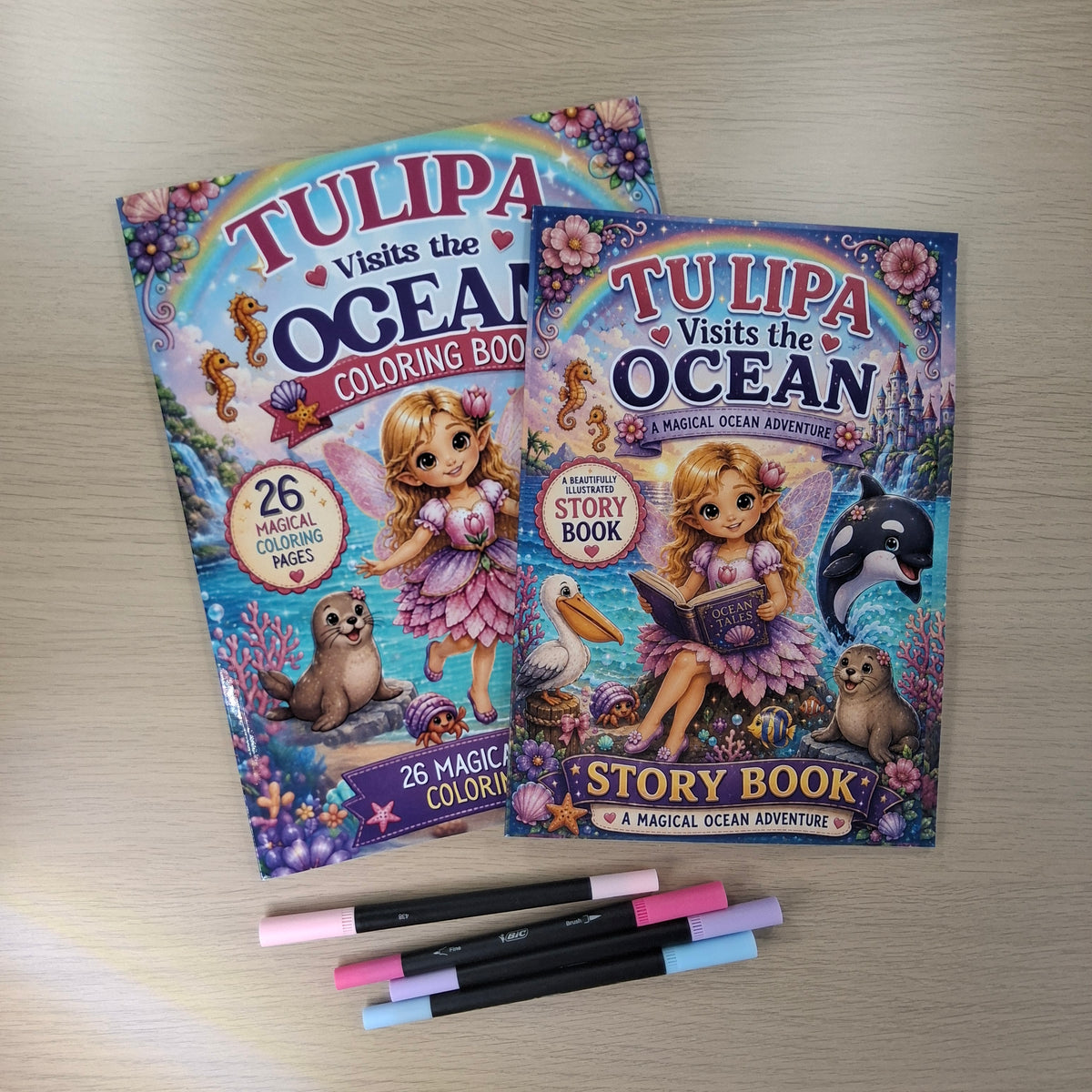 Tulipa Visits the Ocean Storybook & Coloring Book Bundle