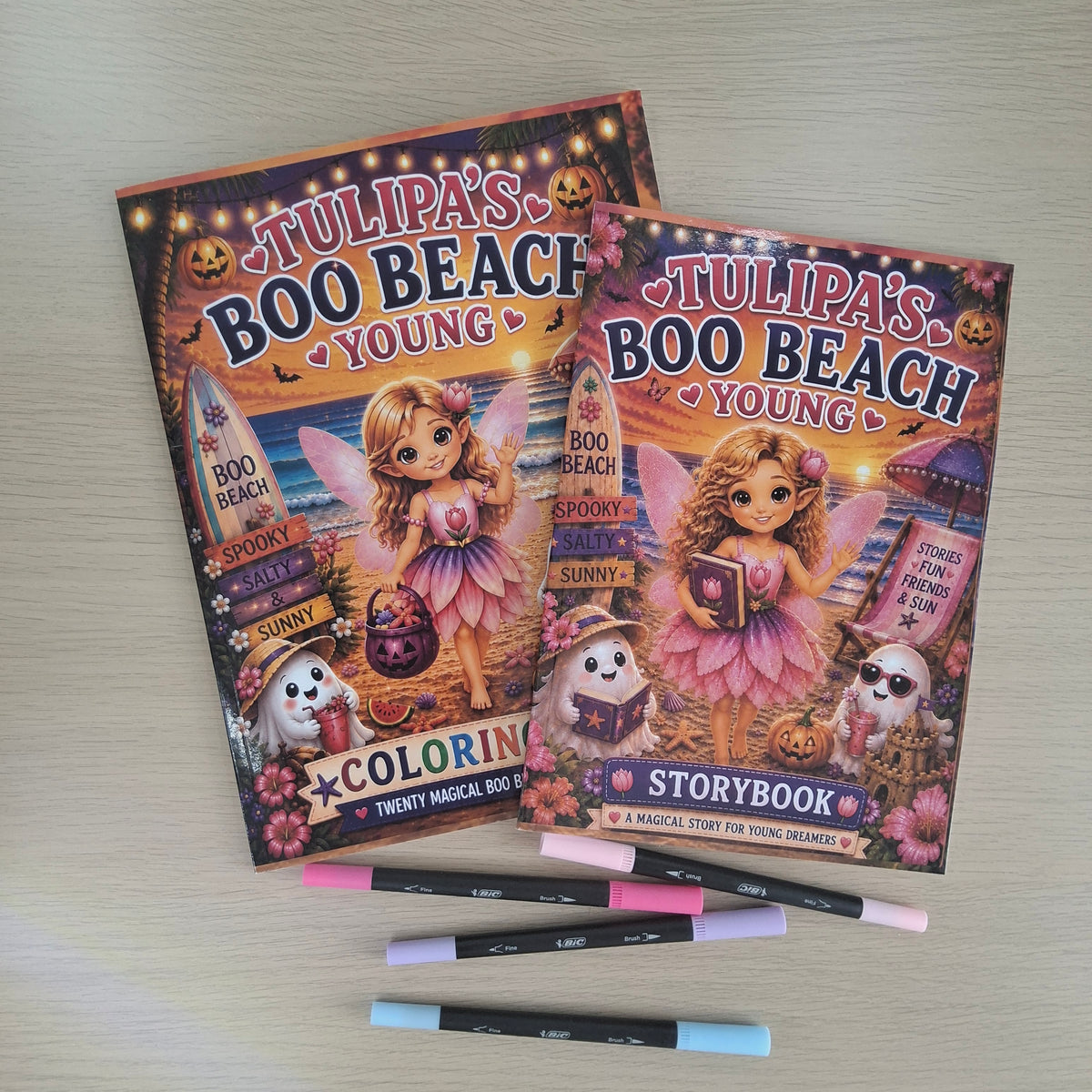 Tulipa Boo Beach Young Storybook & Coloring Book Bundle
