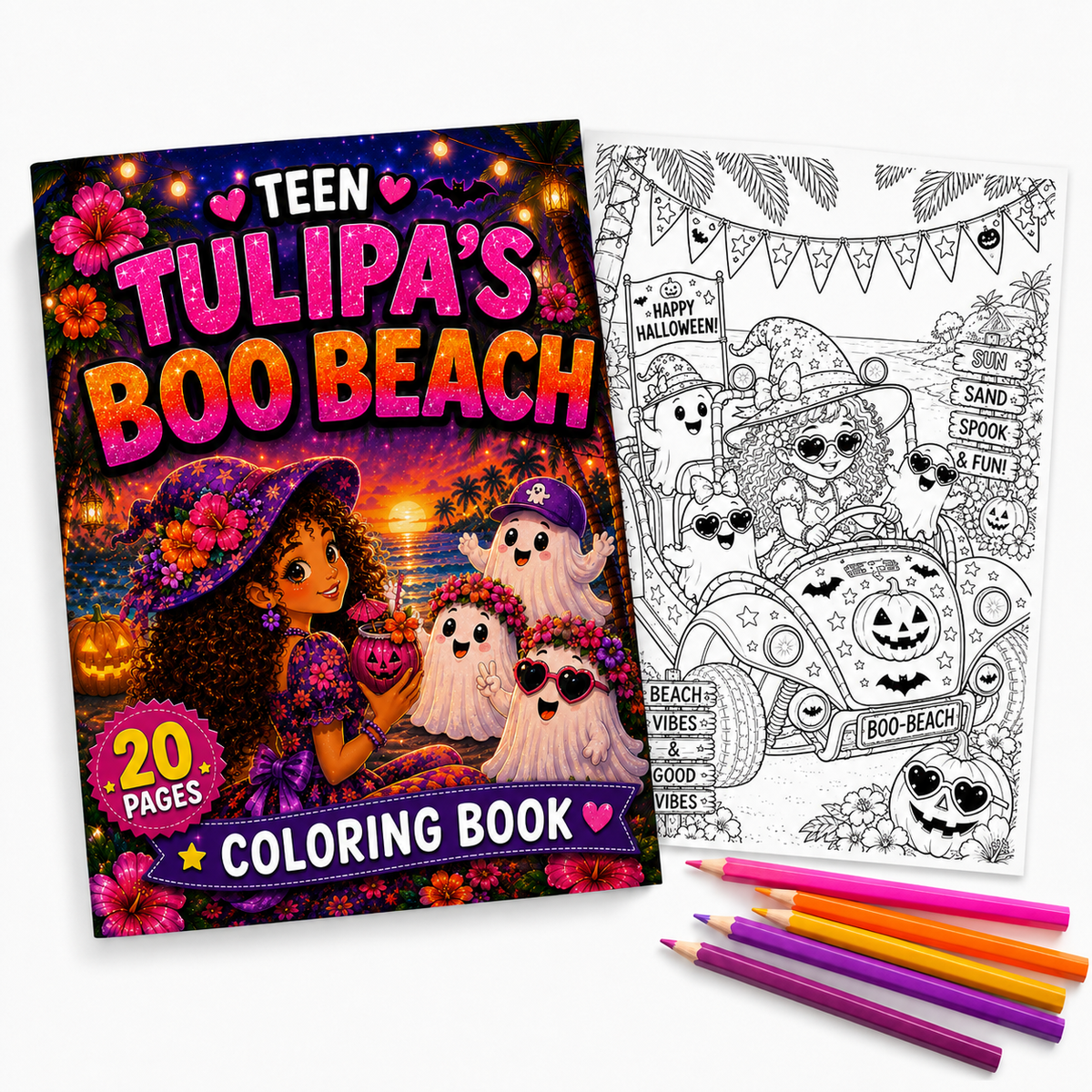 Tulipa Boo Beach Teen Coloring Book
