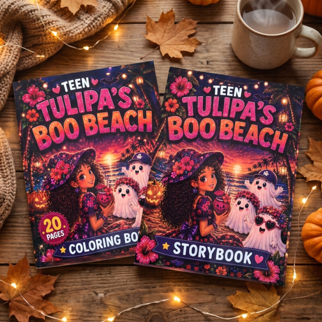 Tulipa Boo Beach Teen Storybook & Coloring Book Bundle