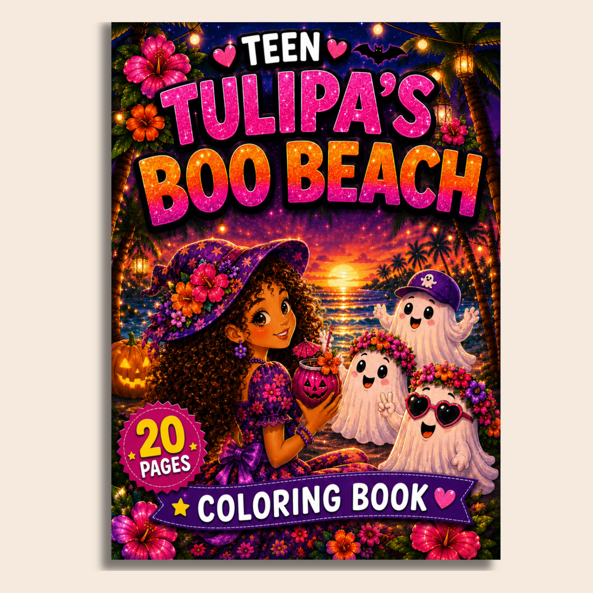 Tulipa Boo Beach Teen Coloring Book
