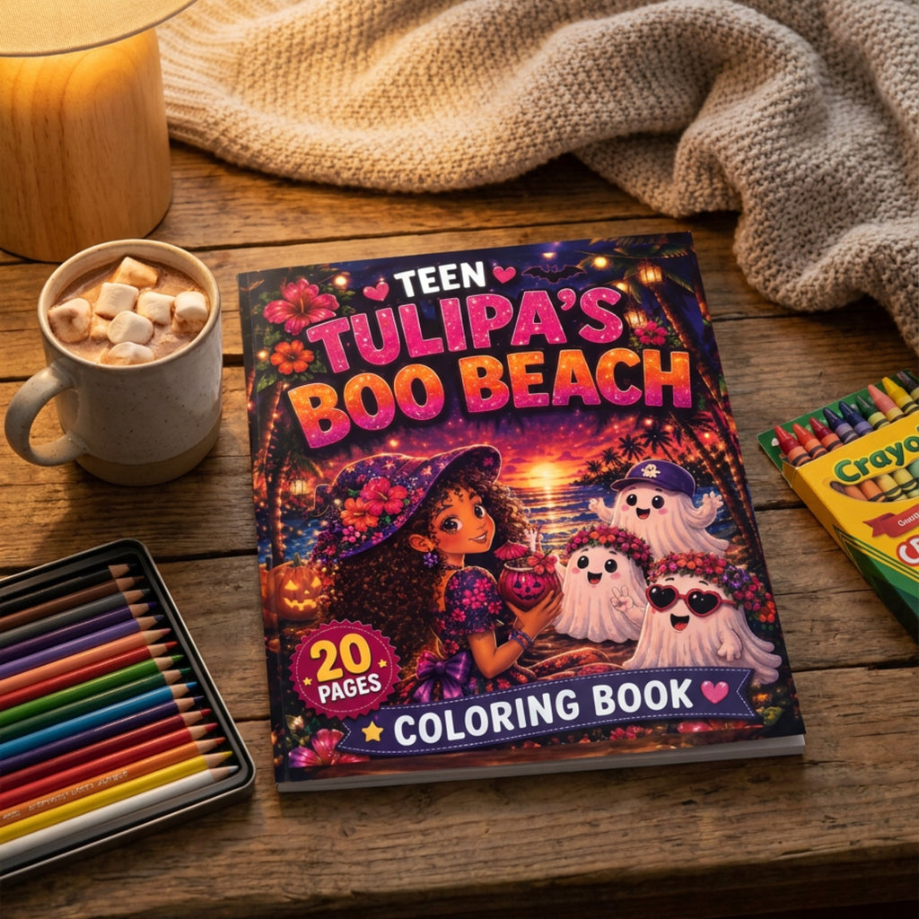 Tulipa Boo Beach Teen Coloring Book