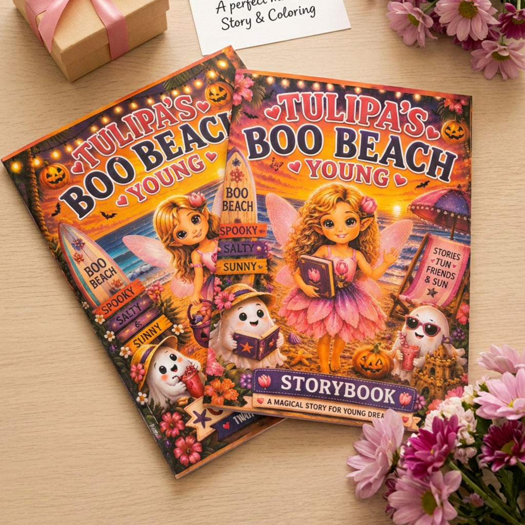 Tulipa Boo Beach Young Storybook & Coloring Book Bundle