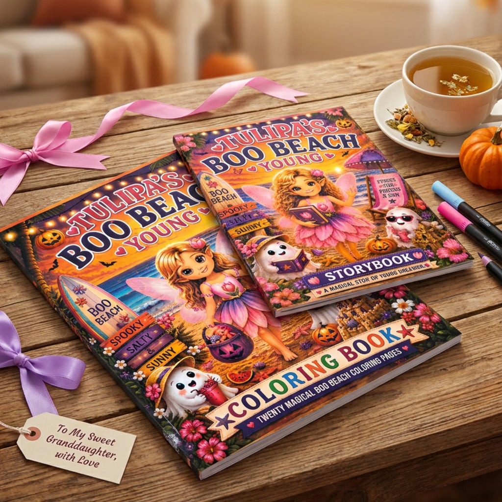 Tulipa Boo Beach Young Storybook & Coloring Book Bundle