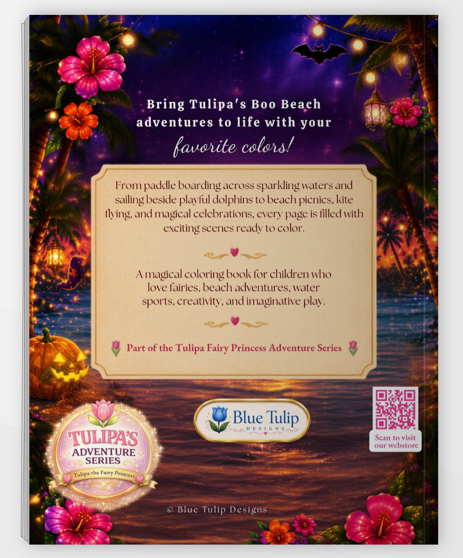 Tulipa Boo Beach Teen Coloring Book