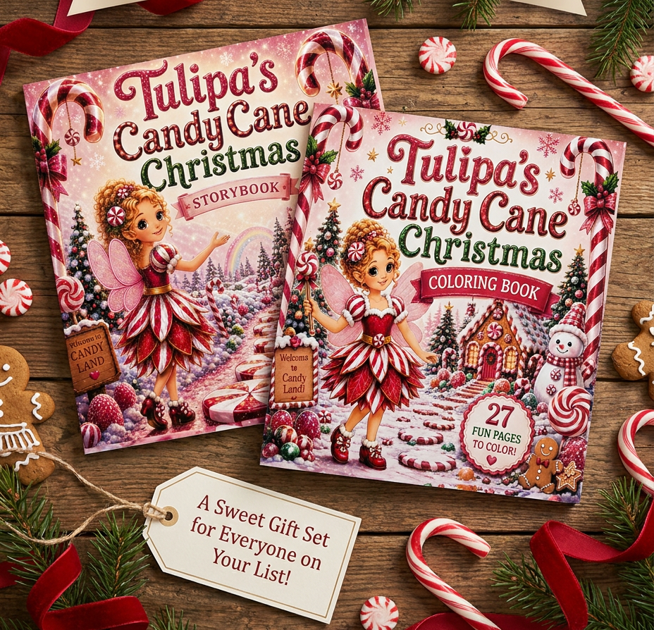 Tulipa's Candy Cane Christmas Storybook & Coloring Book Bundle