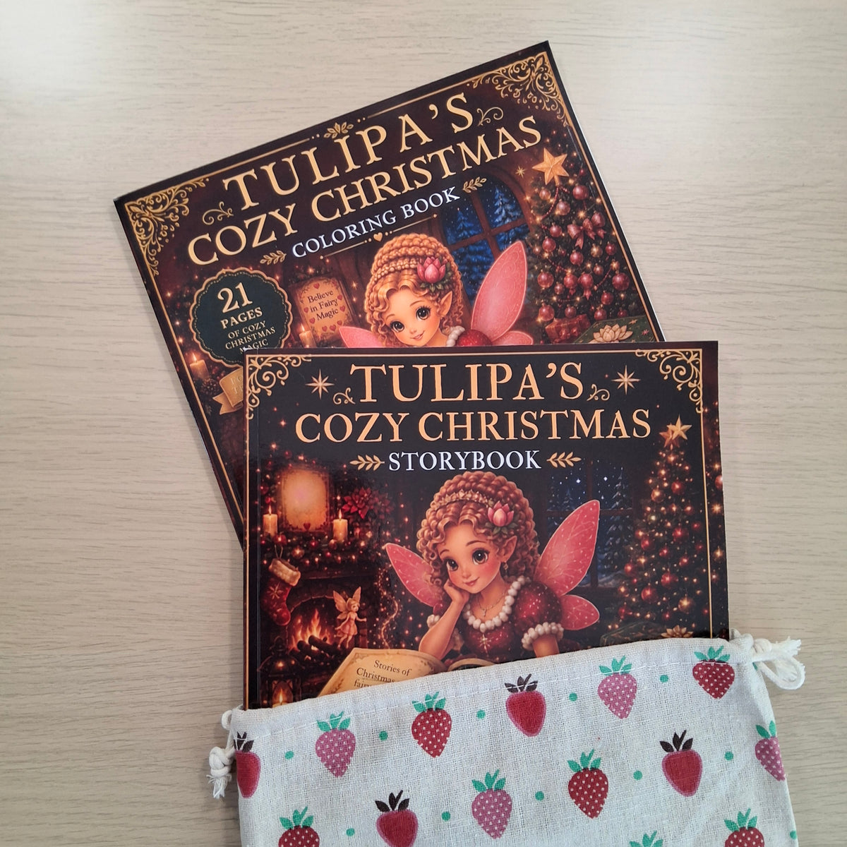 Tulipa's Cozy Christmas Storybook & Coloring Book Bundle