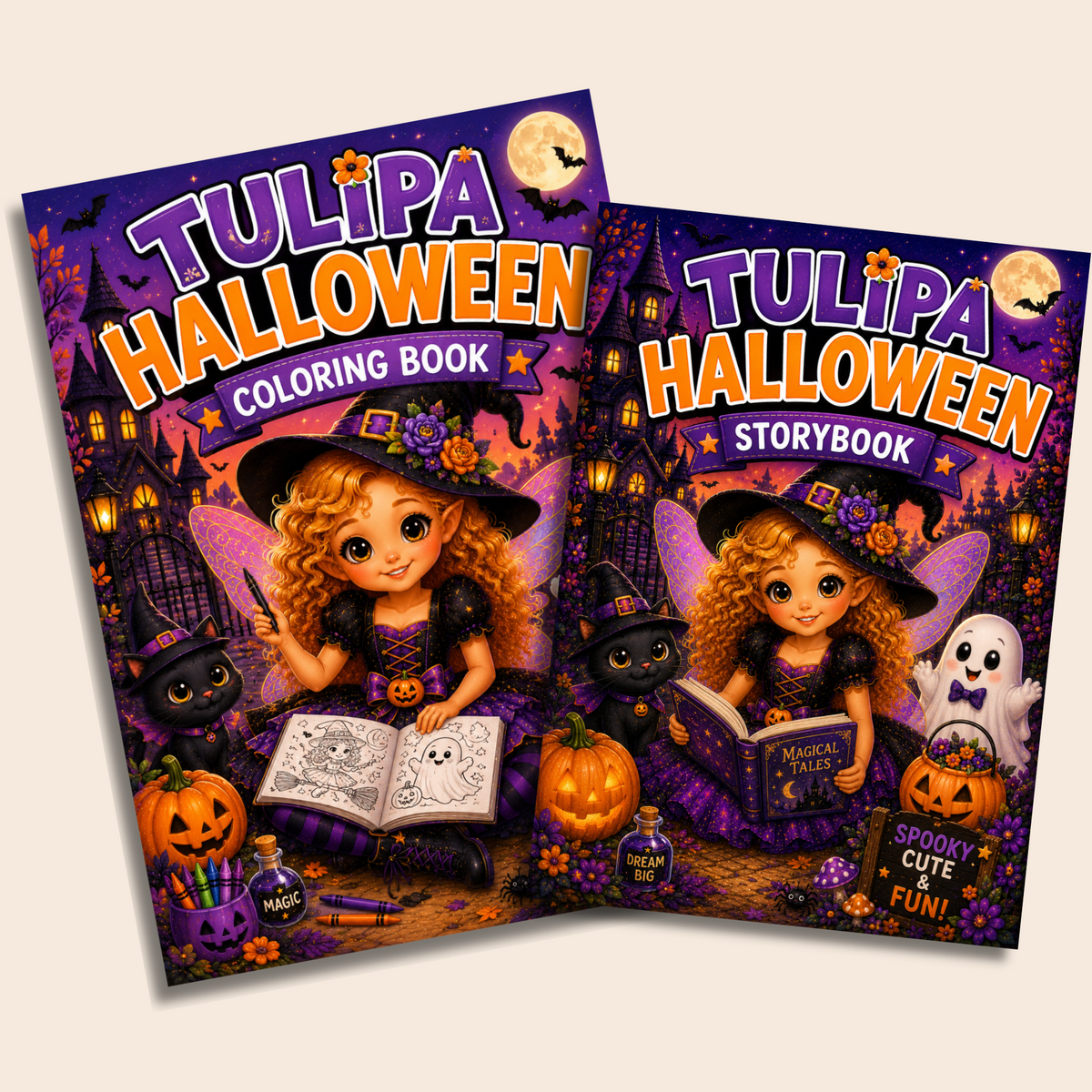 Tulipa Halloween Storybook & Coloring Book Bundle