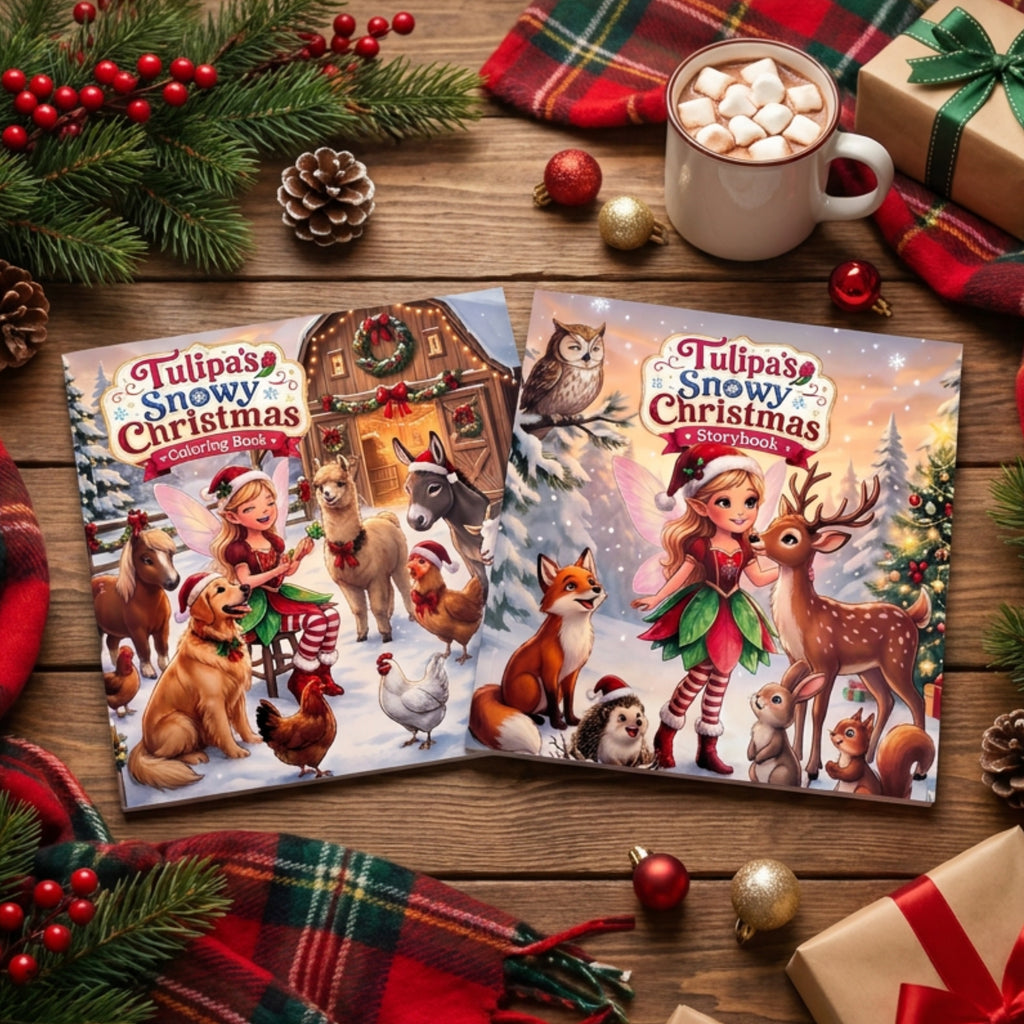 Tulipa's Snowy Christmas Storybook & Coloring Book Bundle