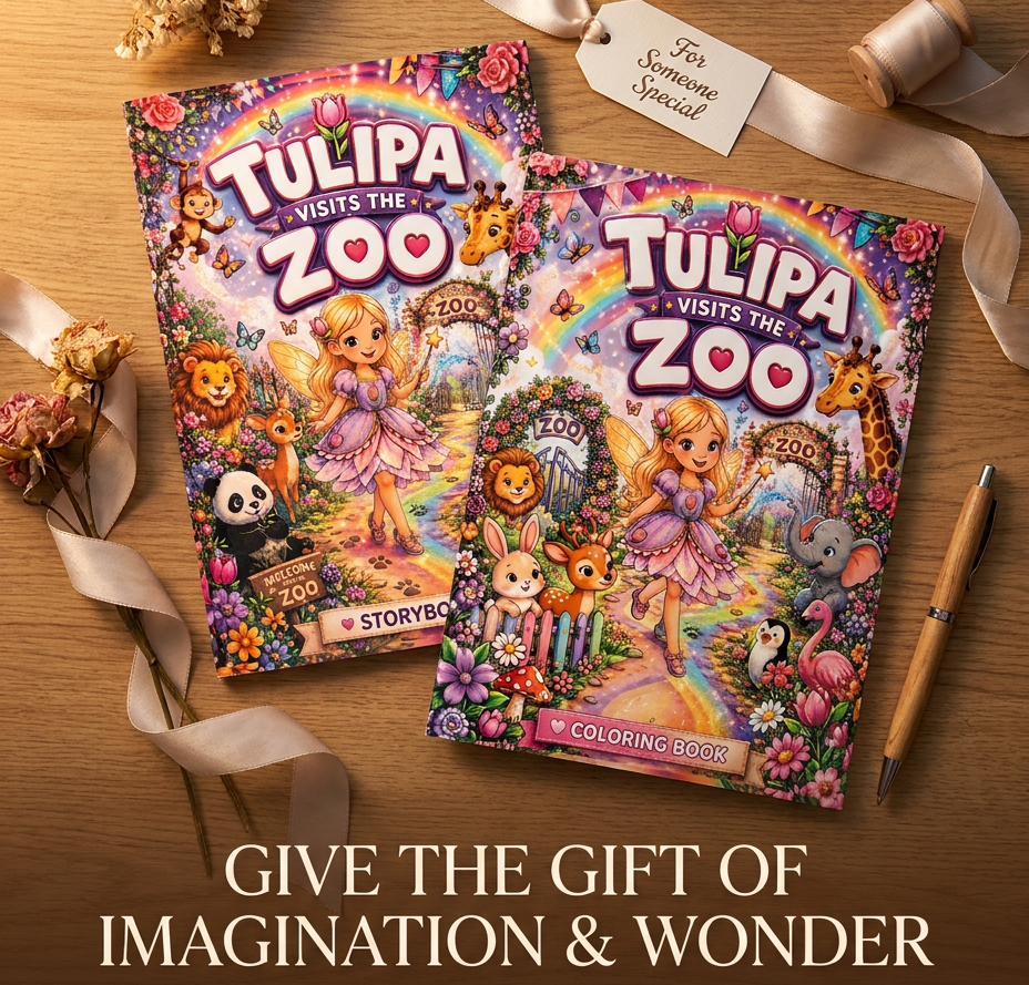 Tulipa Visits the Zoo Storybook & Coloring Book Bundle