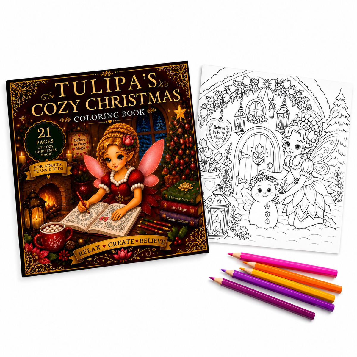 Tulipa's Cozy Christmas Coloring Book
