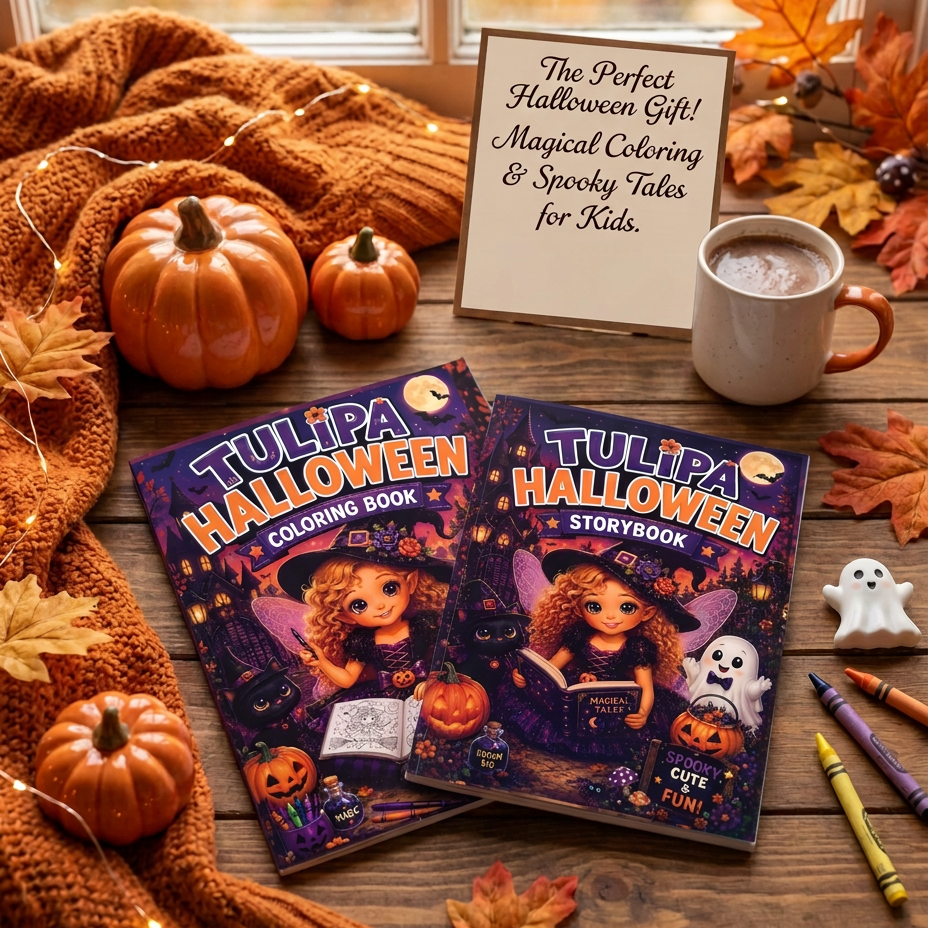 Tulipa Halloween Storybook & Coloring Book Bundle