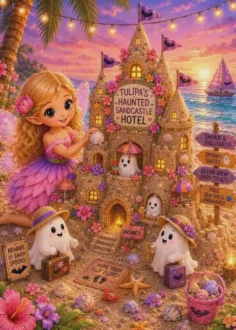 Tulipa Boo Beach Young Storybook & Coloring Book Bundle
